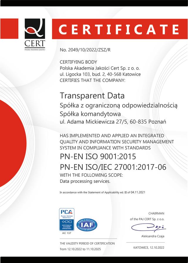 ISO 27001 / ISO 9001